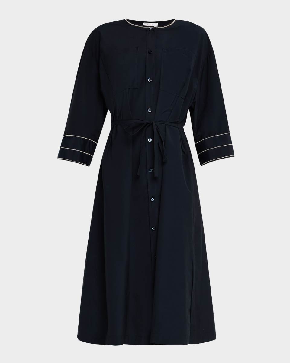 Chain-Trim Midi Dress